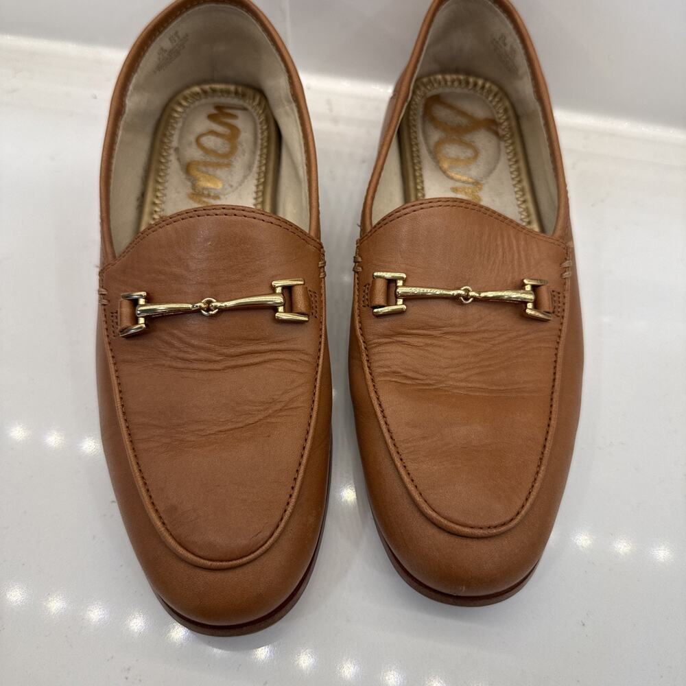 Iconic sam edelman Loraine Bit Loafer In Saddle Brown Leather Sz 4.5